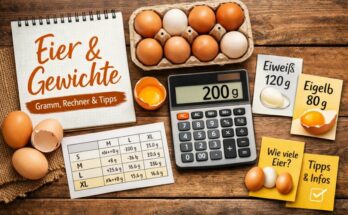 Gewicht Eier, Eiweiß und Eigelb