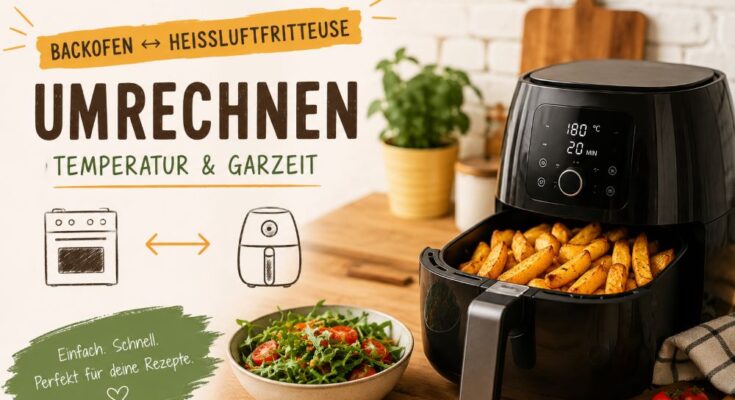 Backofen und Heißluftfritteuse Rechner Temperatur Garzeit